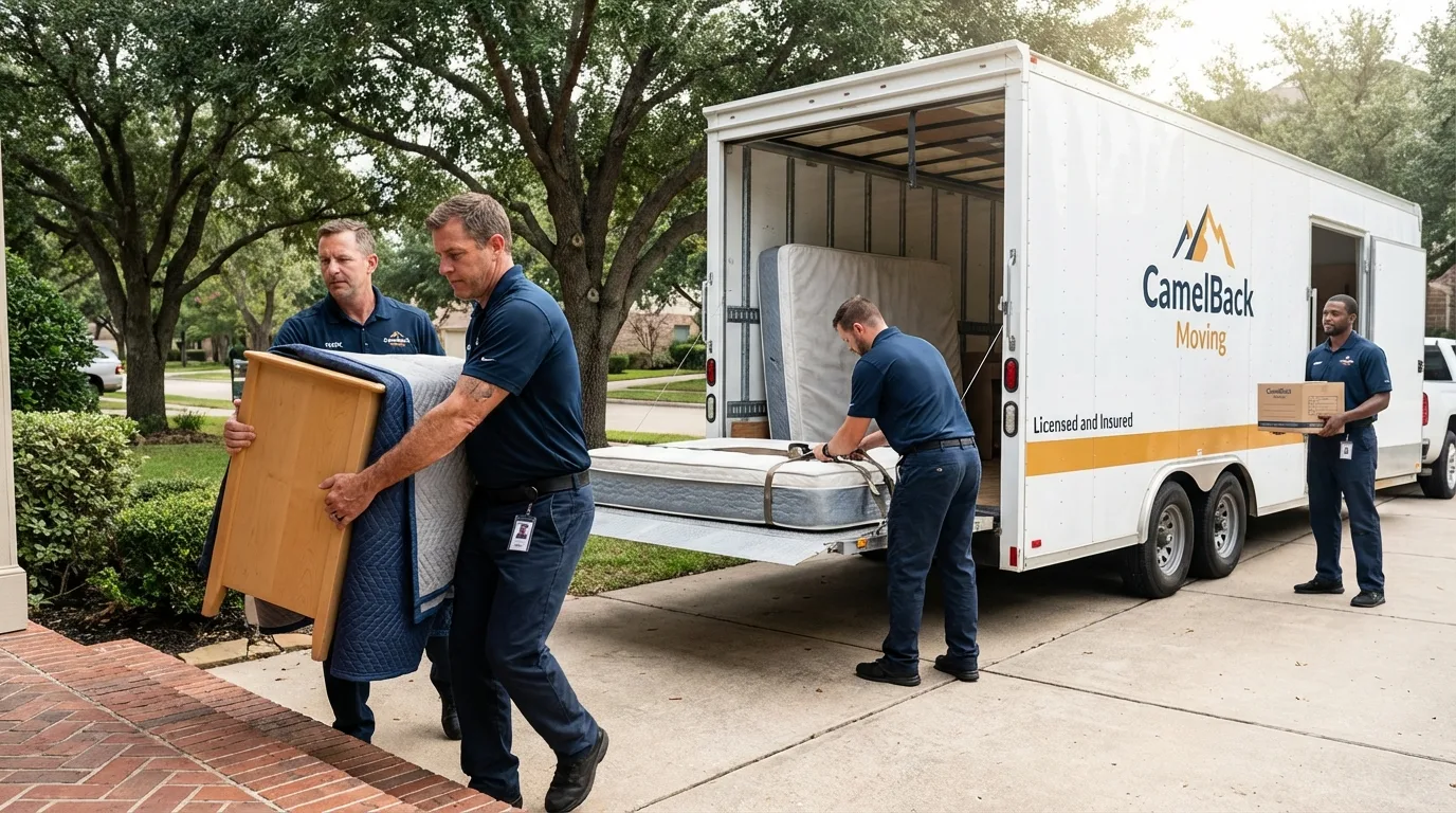 Crew loading residential truck for cross-state move from Prospect, KY