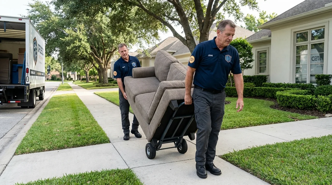 Local residential moving crew loading furniture in Prospect, KY